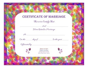Free Printable  Certificate of Marriage Keepsake