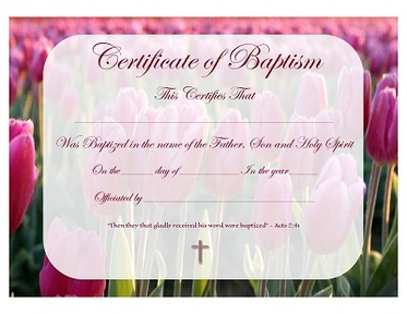 Free Baptism Certificate Template All Ages