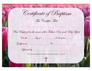 Free Christian Baptism Certificate for Baby